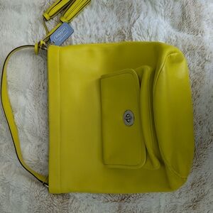 Coach Yellow Leather Shoulder Bag